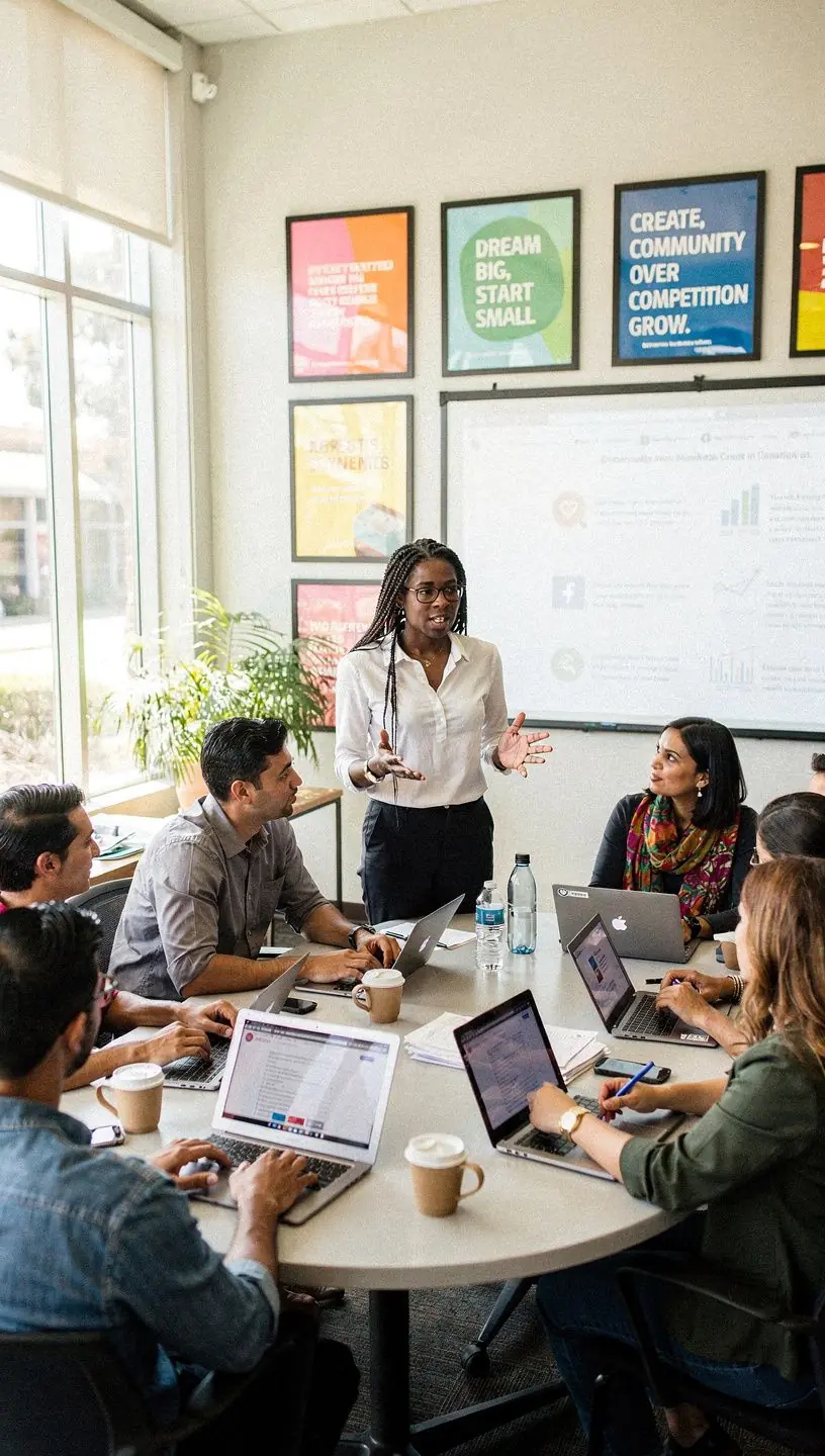Engaged readers commenting and interacting with a community-driven blog on a tablet device at a café.