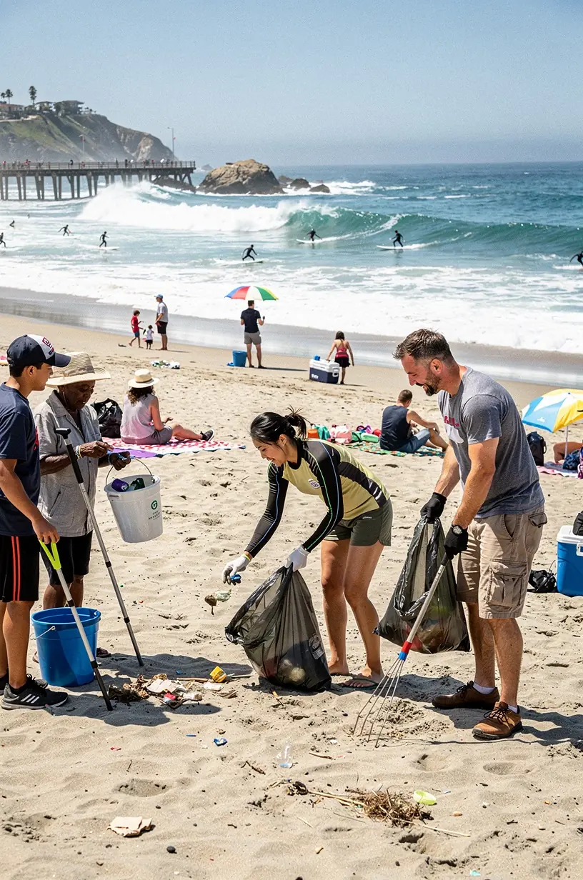 Diverse group of community members collaborating on local projects in a Canadian neighborhood.