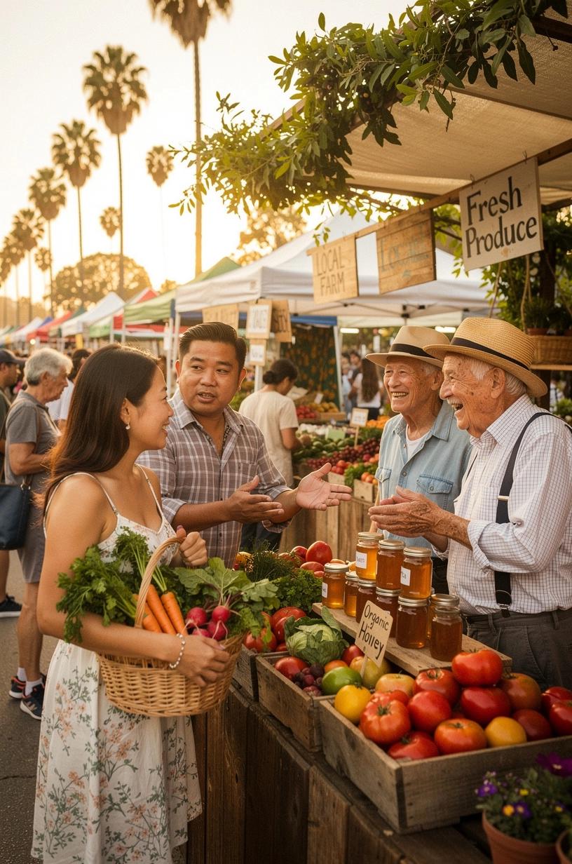 Diverse group of community members collaborating and sharing local insights in a modern meeting space with digital devices and notes.